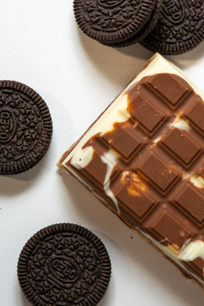 Cookies and Cream Stuffed Chocolate Block