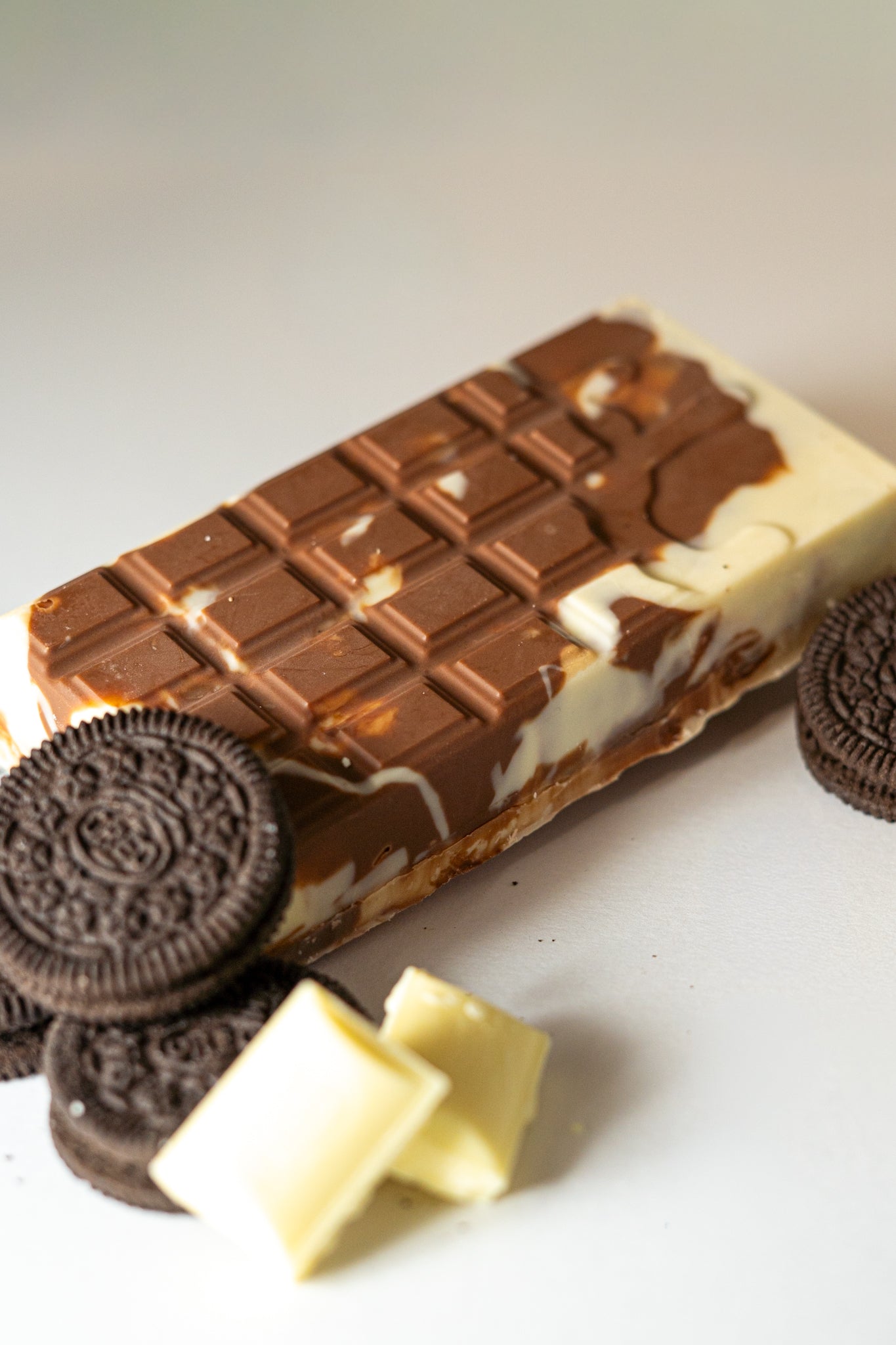 Cookies and Cream Stuffed Chocolate Block