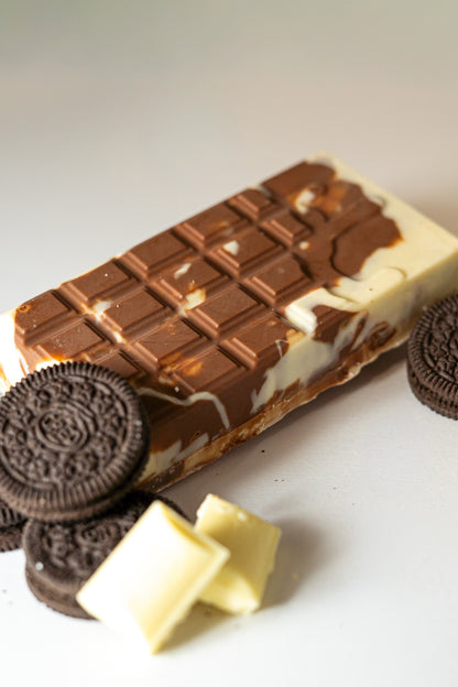 Cookies and Cream Stuffed Chocolate Block