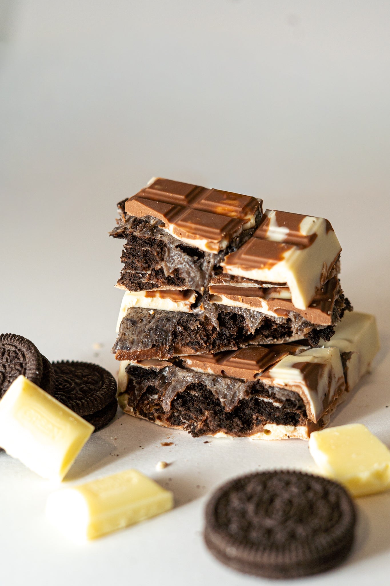 Cookies and Cream Stuffed Chocolate Block
